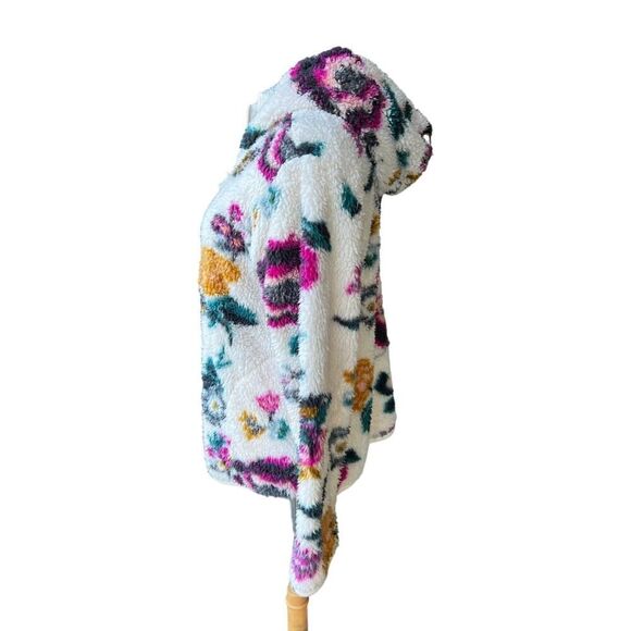 ANTHROPOLOGIE Rosemarie Hooded Sherpa Jacket Teddy Sweater Floral XS - Picture 9 of 12